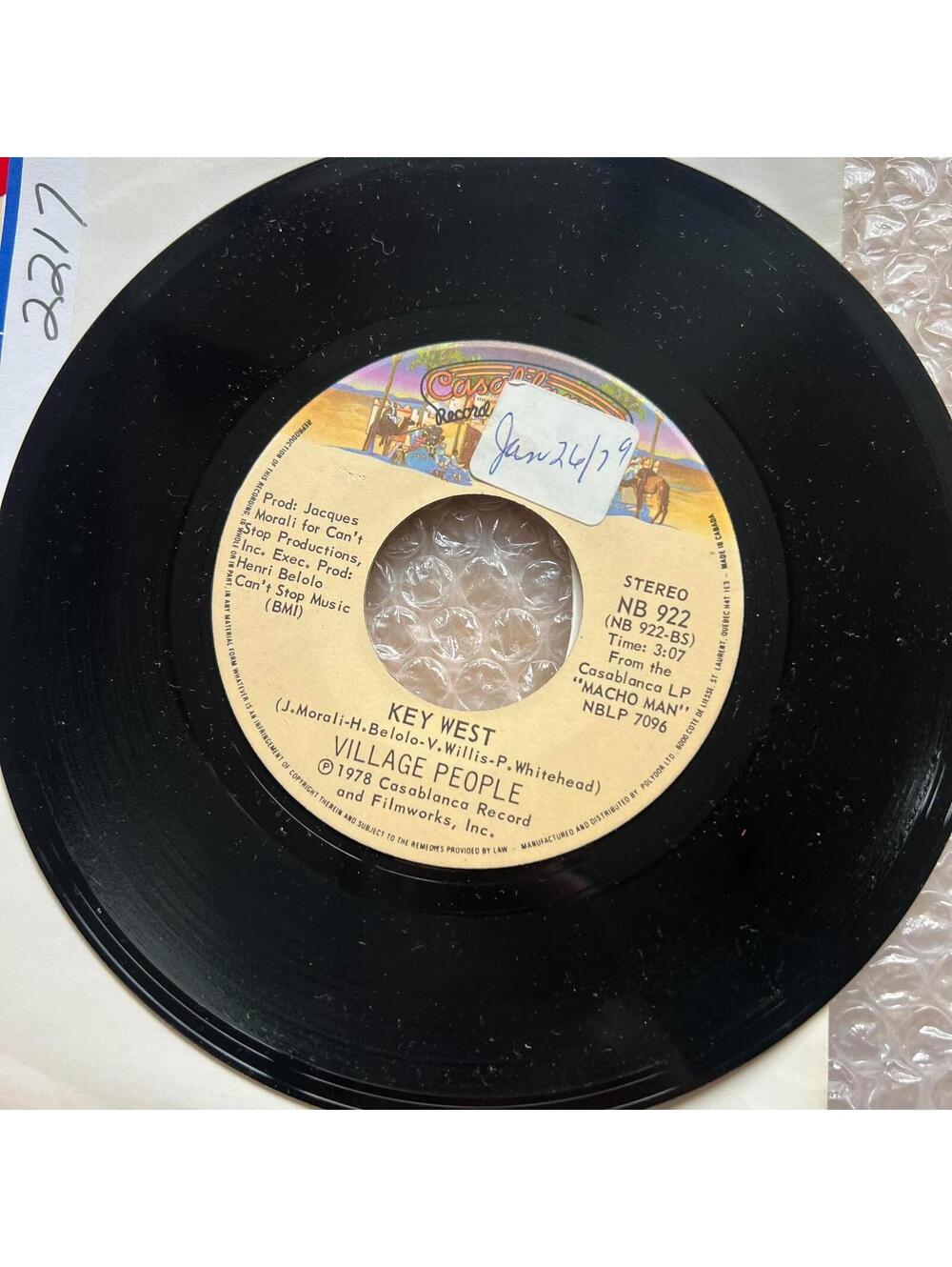 Village People - Key West / Macho Man 45rpm 7' Vinyl Record R86